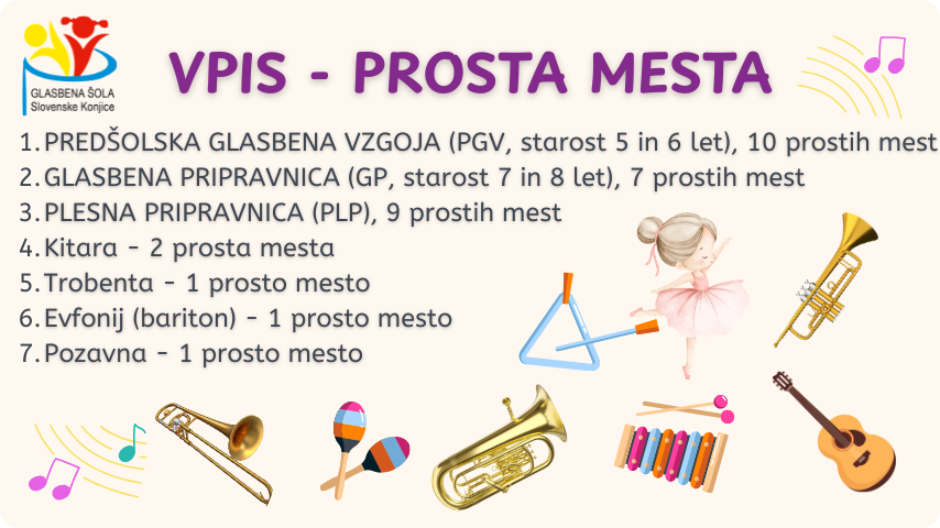 Vpis - prosta mesta